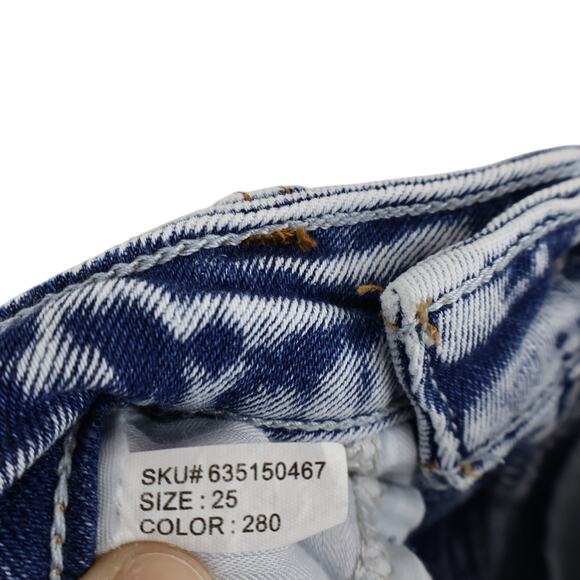 Abercrombie & Fitch Simone High Rise Slim Jean Acid Washed Light Blue Size 25/0 - Picture 6 of 7